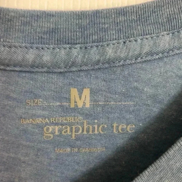 Banana Republic Blue Graphic Tee NWOT Size Medium - Picture 7 of 13